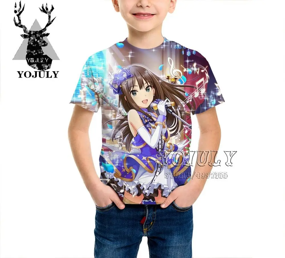 Детская одежда YOJULY футболка с 3D принтом Idol Master Cinderella Girl Anime boys girls Подростковая
