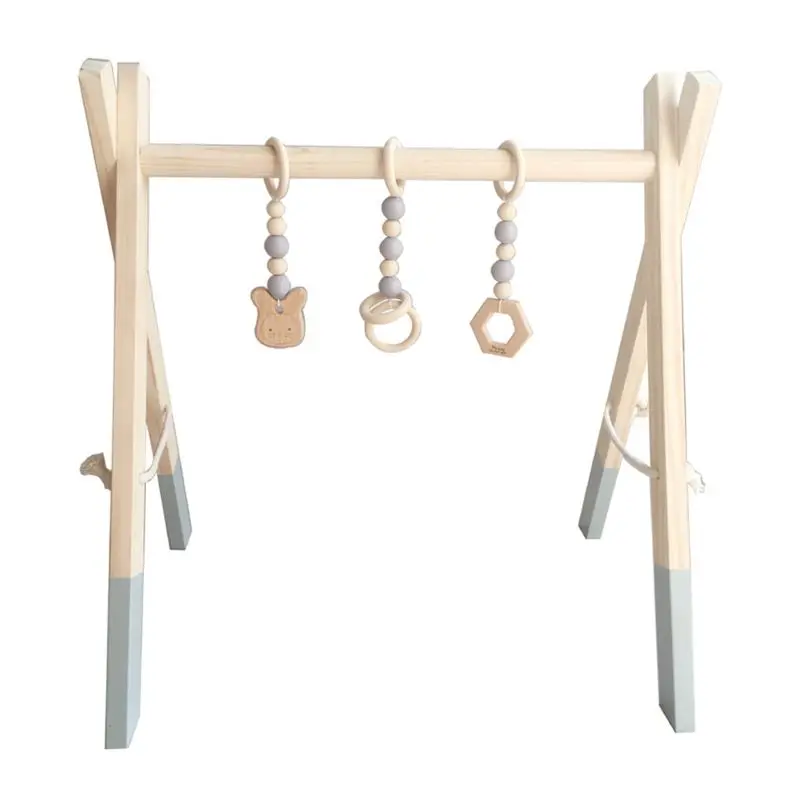 

Nordic Style Baby Gym Play Nursery Sensory Ring-pull Toy Wooden Frame Infant