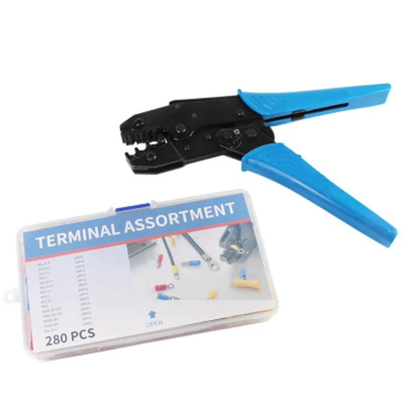 Предварительно изолированные обжимные плоскогубцы + клеммы набор трещотка