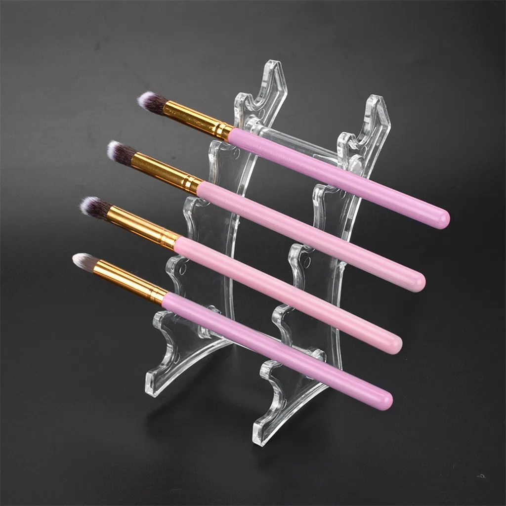 Acrylic 6-Tier Makeup Brushes Drying Rack Storage Display Bracket Shelf Holder for Brush Set Clear or Black | Красота и здоровье