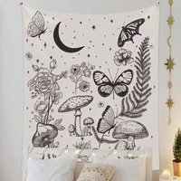 mushroom butterfly tapestry hanging butterfly floral moon cactus vintage tapestry witchcraft hippie wall cloth carpet room decor