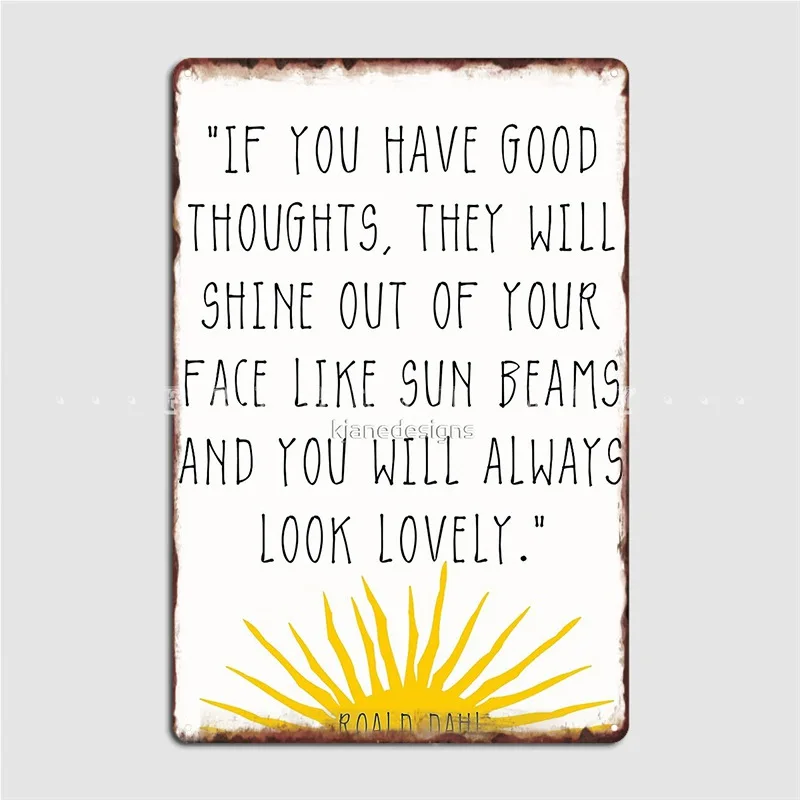 

Хорошие мысли-постер с цитатами Roald Dahl, металлическая фотопещера, паб, табличка для бара жестяной знак, постер