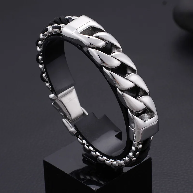 Браслет цепочка мужской из нержавеющей стали 15 мм|Цепочки и браслеты| |