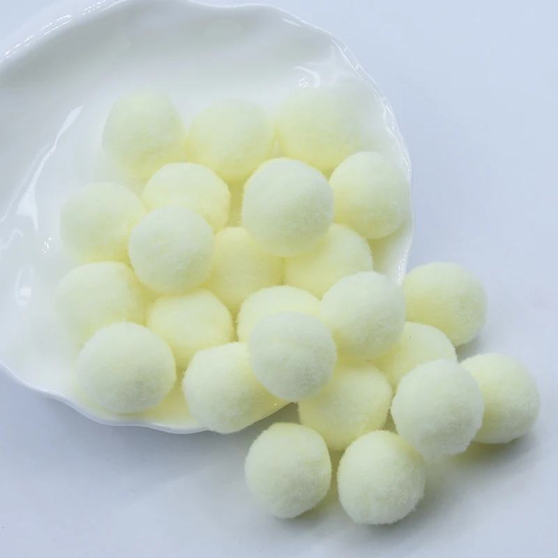 25mm 10beige 50pcs Светильник, желтый, розовый, голубой помпон, меховые шарики, сделай сам, мягкие помпоны, помпоны для рукоделия, Свадебный декор, клей на ткани, аксессуары, 8 мм до 30 мм - Цвет: 25mm 10beige 50pcs