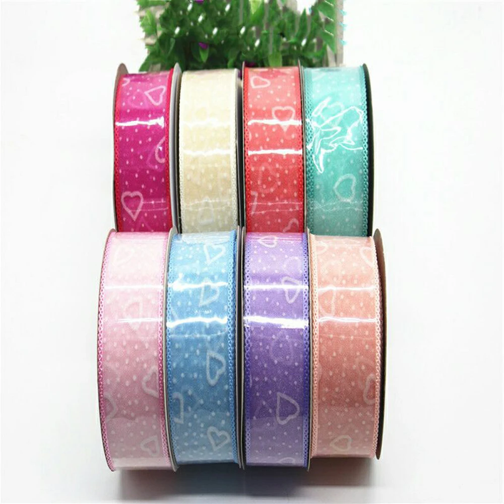 25mm38mm20yards love пряжа Корейская прозрачная Снежная Подарочная посылка лента ручные