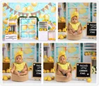 Фотография Фон лимон фрукты новорожденные дети 1-й День рождения душ Декор торт разбить фото фон студия реквизит W4391