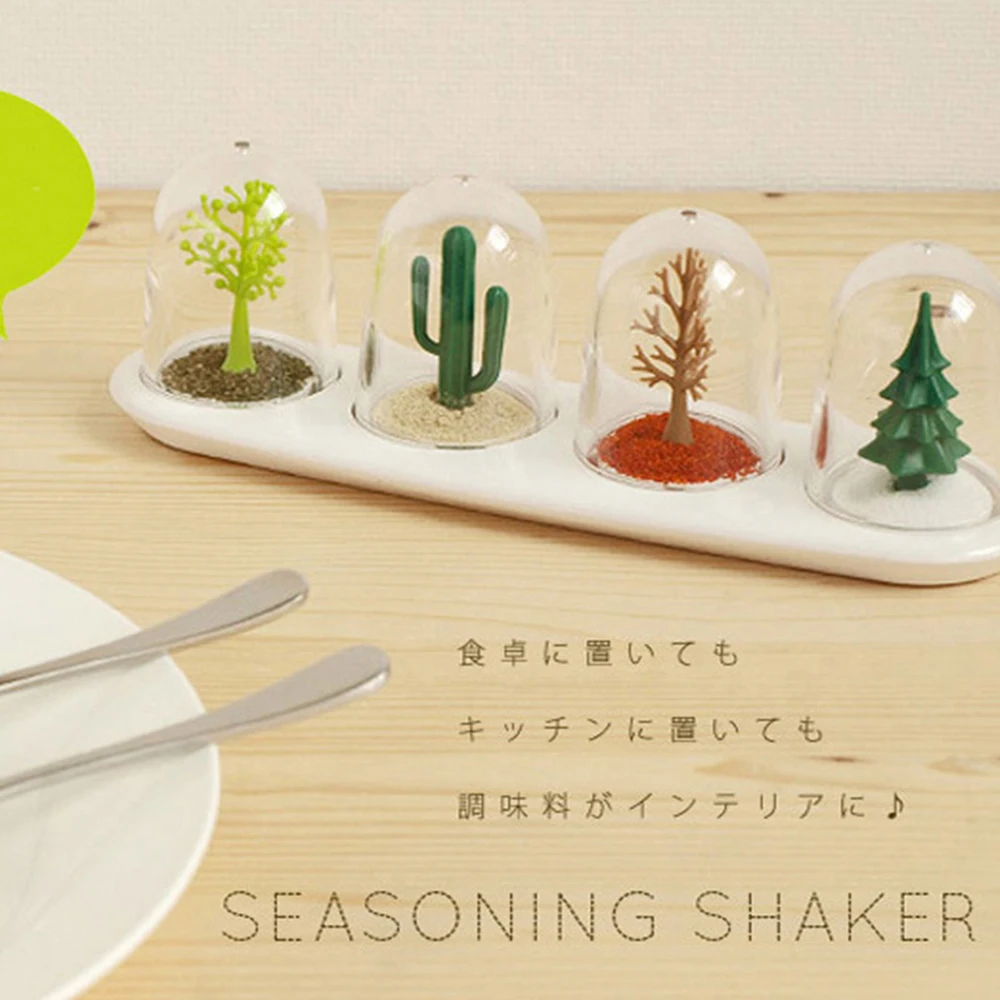 

Kitchen Seasoning Creative Spice Pot Animal Forest Dining Table Seasoning Bottle Cooking Tools Kitchen Decoration 4pc/set