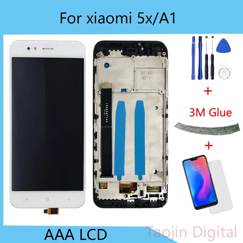 ЖК экран с дигитайзером сенсорного экрана для Xiaomi Mi A1 MiA1 5 дюймов рамка 5X Mi5X