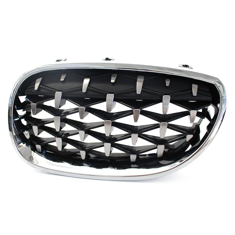 

Glossy Chrome Diamond Mesh Grille Grill for BMW E60 E61 M5 Front Kidney Twin FIns Grille 5 Series 520I 535I 550I 2003-2010