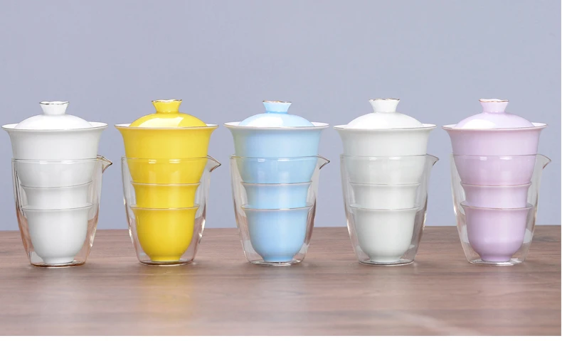 Синий и белый фарфор Gaiwan чай, гайвань комплект древней китайской глазурь Цзиндэчжэнь Чай набор чайная чашка для различных Чай