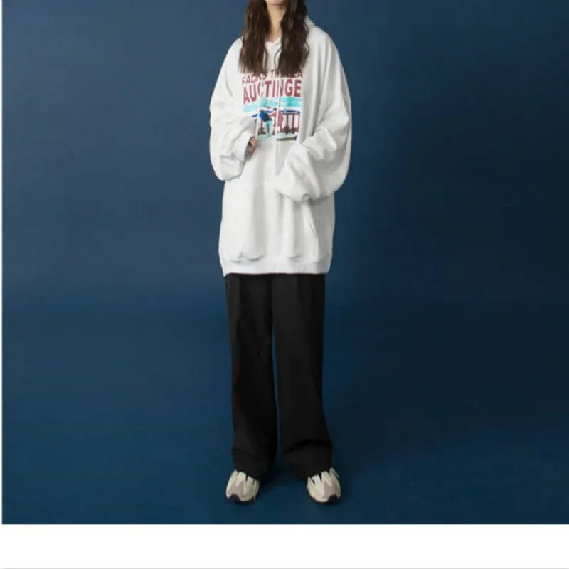 HOUZHOU Women Sweetshirts Pullover Women Streetwear Women Oversized Harajuku Hoodie Korean Fashion Casual Loose Sweatshirt
