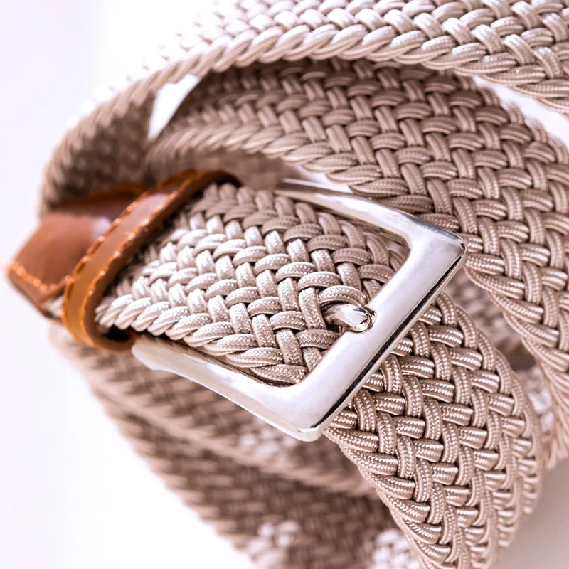 Эластичный эластичный пояс Холщовый тянущийся плетеный тканый кожаный ремень