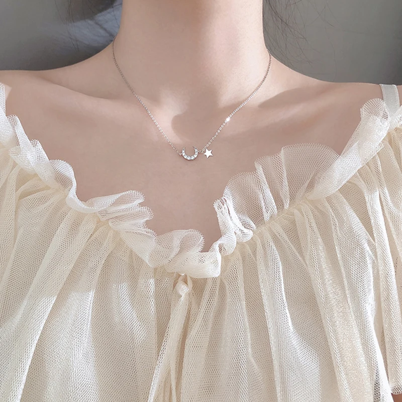 Подлинное серебро 925 пробы ожерелья для женщин ювелирный кристалл из Swarovskis