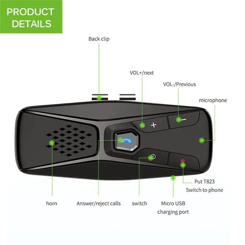 Гарнитура громкой связи Onever Bluetooth 5 0 с микрофоном | Автомобили и мотоциклы