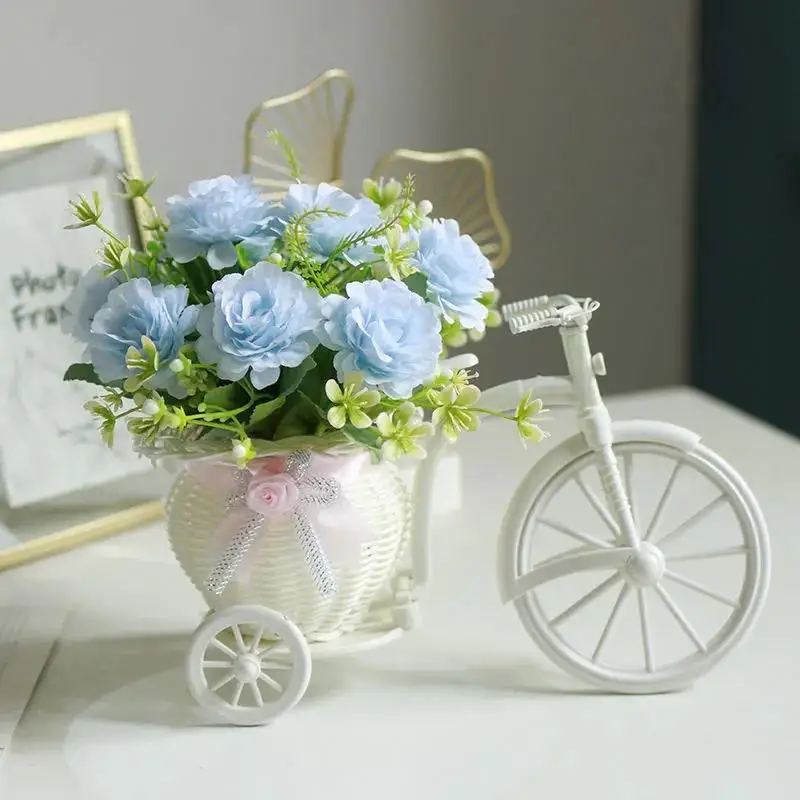 

Imitation flower potted bedroom living room potted coffee table dining table floral decoration ornaments flower bicycle model