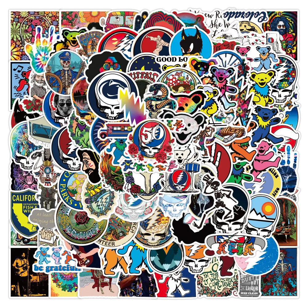 

10/30/50PCS The Grateful Dead Band Stickers DIY Waterproof Graffiti Decorative Helmet Skateboard Motorcycle Cool Sticker Decals