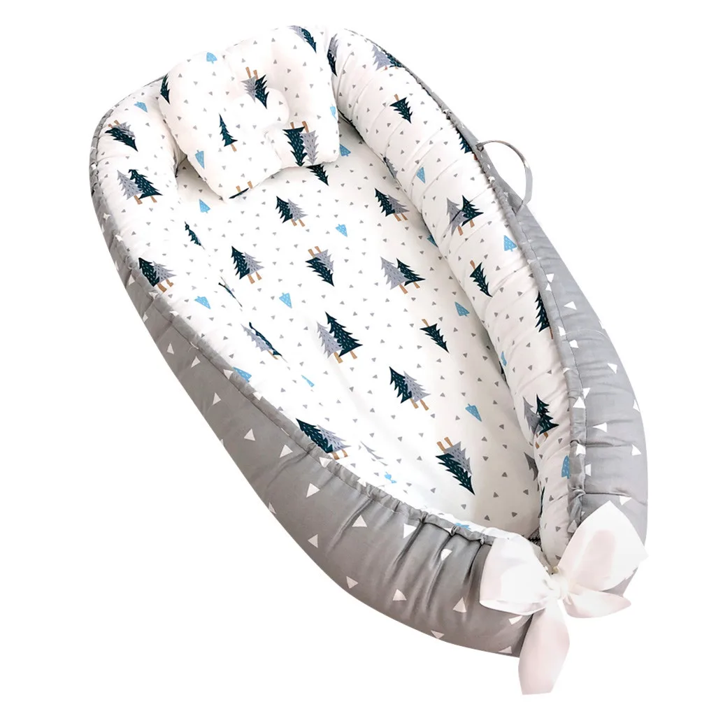 Детская кроватка с подушкой портативная для путешествий хлопковая Колыбель