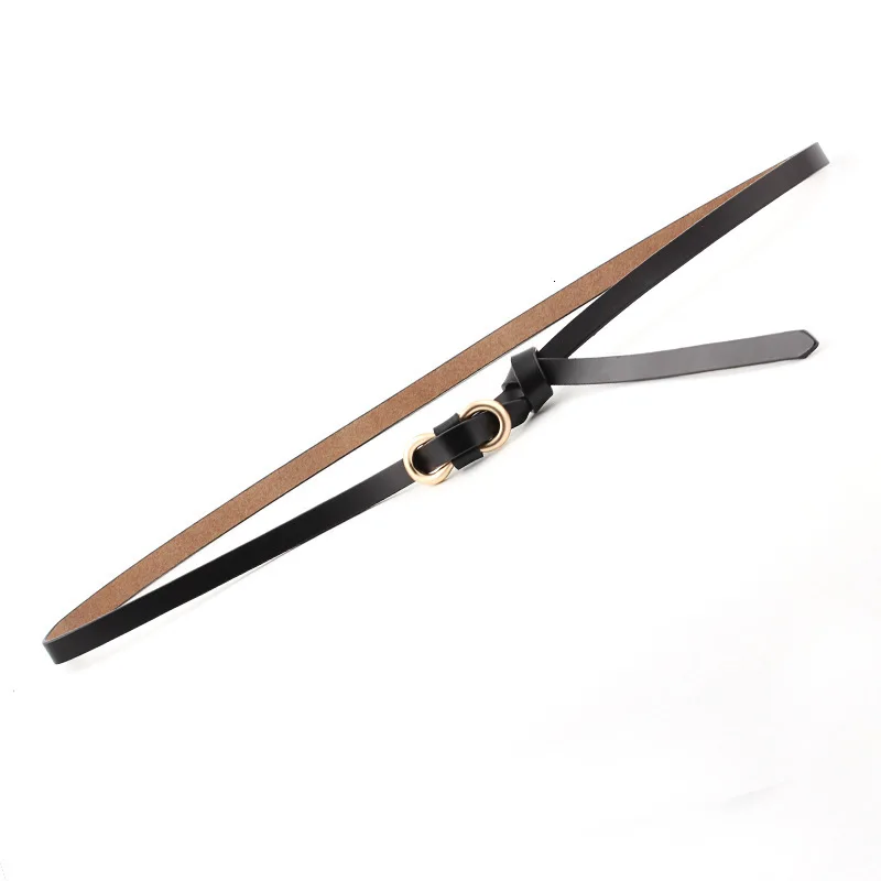 Ремень из 100% натуральной кожи с узлом Женский стильный тонкий пояс воловьей