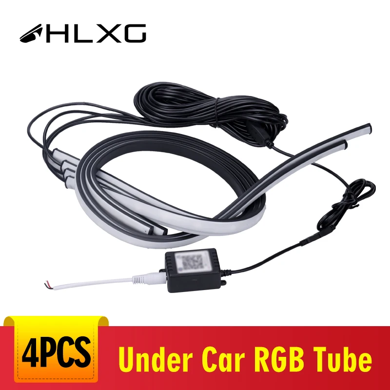 4 шт. рассеянный свет многоцветная автомобильная светодиодная лента под