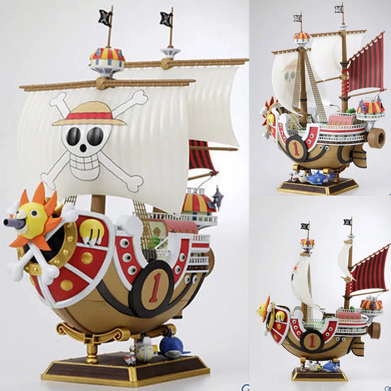 

28cm Anime One Piece Thousand Sunny & Going Merry Pirate Ship Model Boat PVC Action Figure Collectible Cartoon Toys Brinquedos