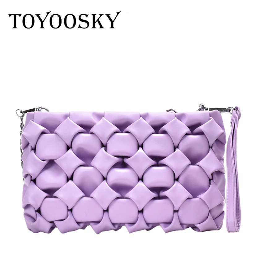 

TOYOOSKY Elegant Female Square Weave Crossbody Bag 2020 Fashion New High-quality Women's Designer Handbag Chain Shoulder Bag