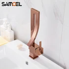 Новое поступление, латунный креативный кран для раковины розового золота, кран для раковины, кран для раковины с водопадом, поворотный кран для раковины RS351