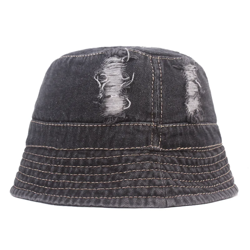 Панама в стиле хип-хоп для мужчин и женщин однотонная Складная Модная Джинсовая с