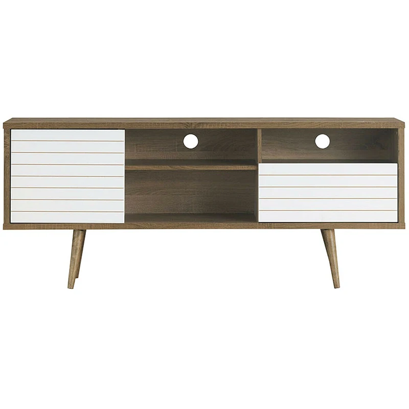 

Modern Spacious TV Stand 3 Open Shelves Storage Drawer Durable High Quality Four Solid Splayed Legs Bedroom TV Cabinet