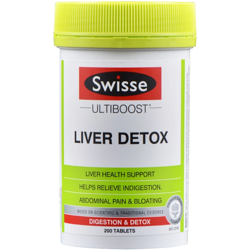 

Australia Swisse Liver Detox 200 tablets Quality formula Support Liver Function Indigestion Bloating Cramping Relief Antioxidant