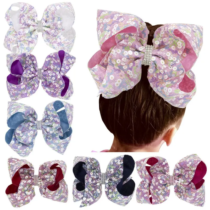 Сетчатые заколки для волос с блестками девочек Заколки бантиками кристаллами