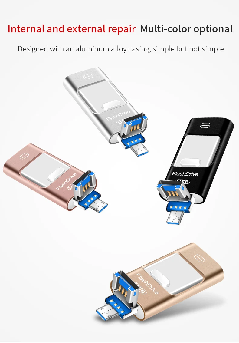 Otg USB флеш накопитель 3 в 1 для iPhone X/8/7/7 Plus/6/6s/5/SE/ipad Usb флешка 0 HD карта памяти 16 ГБ 32 64