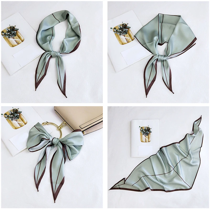 

Elegant scarves Bandana Cute Neckerchiefs Striped Light Fold Scarf Ladies Accessories Chiffon Scarf Small Scarf Silk Scarf Pink