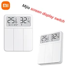 Умный настенный выключатель Xiaomi Mijia, Беспроводной Выключатель с дистанционным управлением, 3 клавишами, ЖК-дисплеем, отображением температуры и влажности