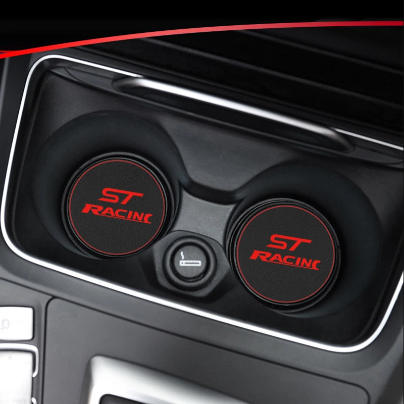 1 шт. автомобильный подстаканник коврик Кожаная подставка для воды украшение Ford ST