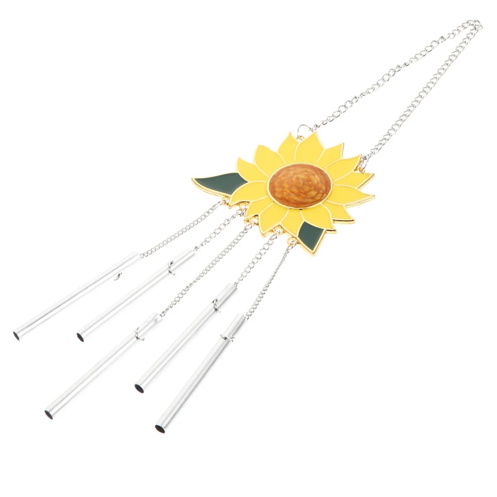 

1pc Sunflower Wind Chimes Ornament Dripping Sunflower Pendant for Garden
