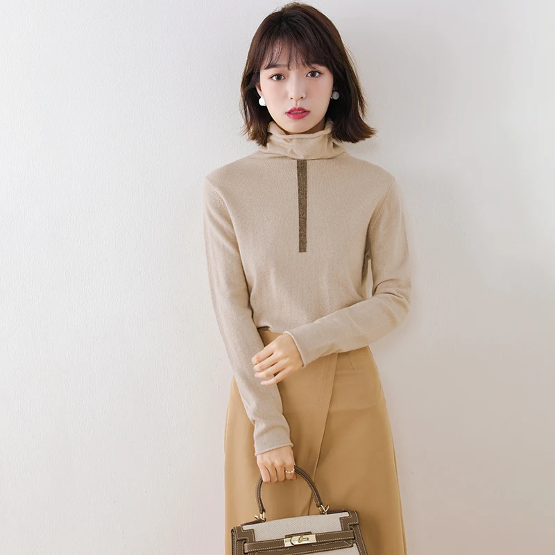 

Hot Sale Women's 100% Cashmere Sweater 2020 New Arrival Turtleneck Long Sleeve Jumper Female Autumn Winter Casual Warm Pullover