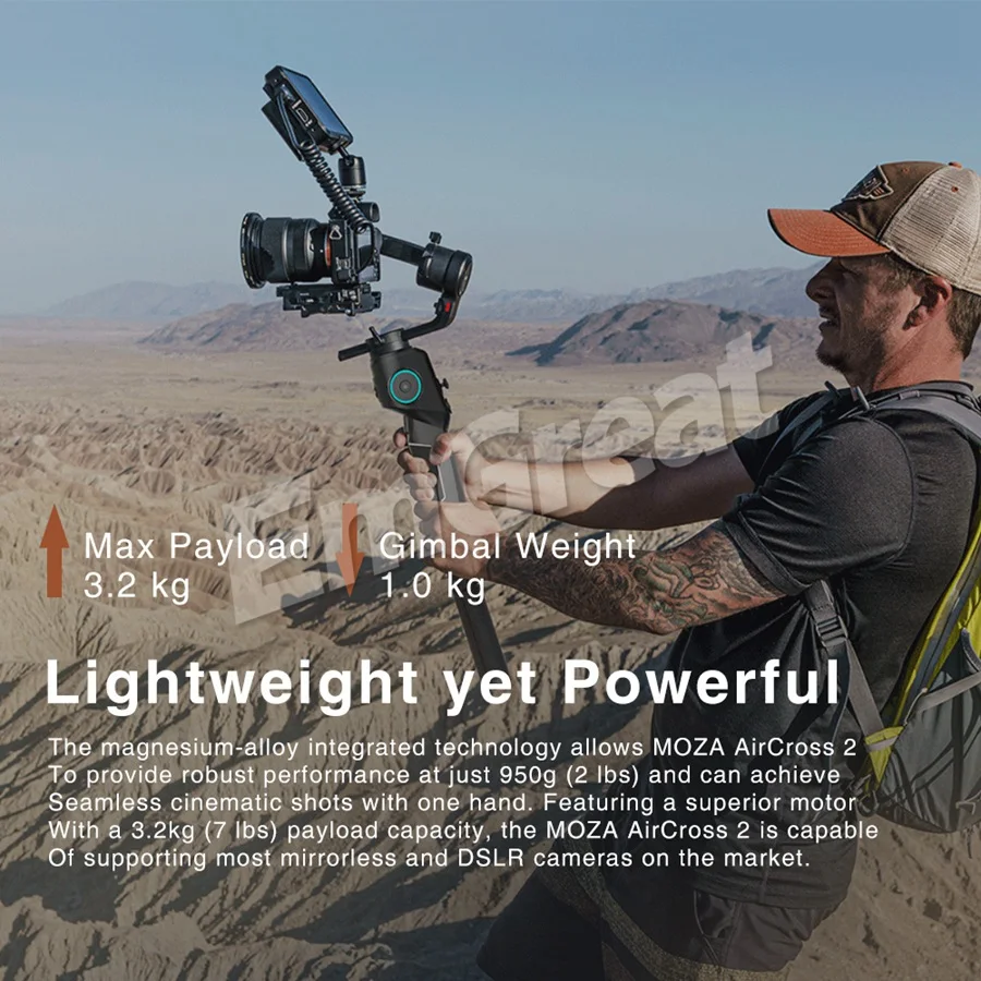 3-осевой Ручной Стабилизатор Moza Aircross 2 для камеры Sony A6300 Panasonic GH5 GH4 Canon PK Zhiyun Weebill S |