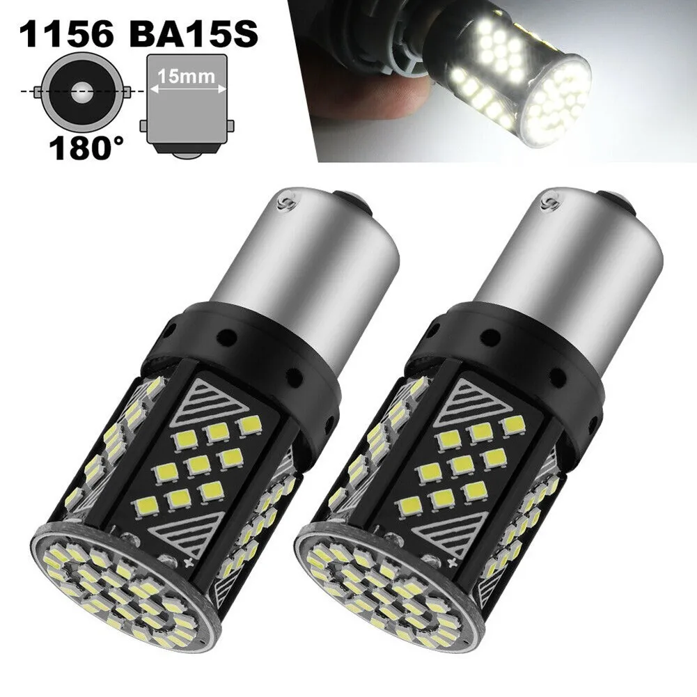 

2x 23W 1156 BA15S LED 70SMD 2016 Chip Bulb White Car Turn Signal Reverse Lights COB LED Light Bulbs