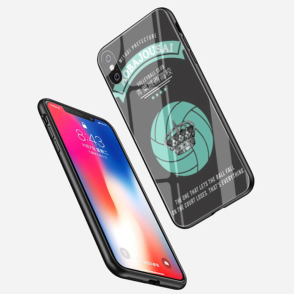 Эвау хайкюу! Karasuno Nekoma Crest чехол для телефона из закаленного стекла iphone SE 2020 5 5s 6 6s 7 8
