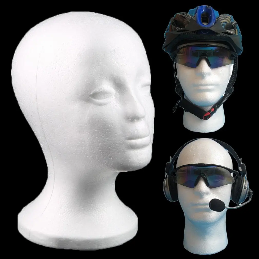 

White Female Styrofoam Mannequin Manikin Head Model Foam Sponge Wig Hair Glasses Display Glasses Cap Display Stand