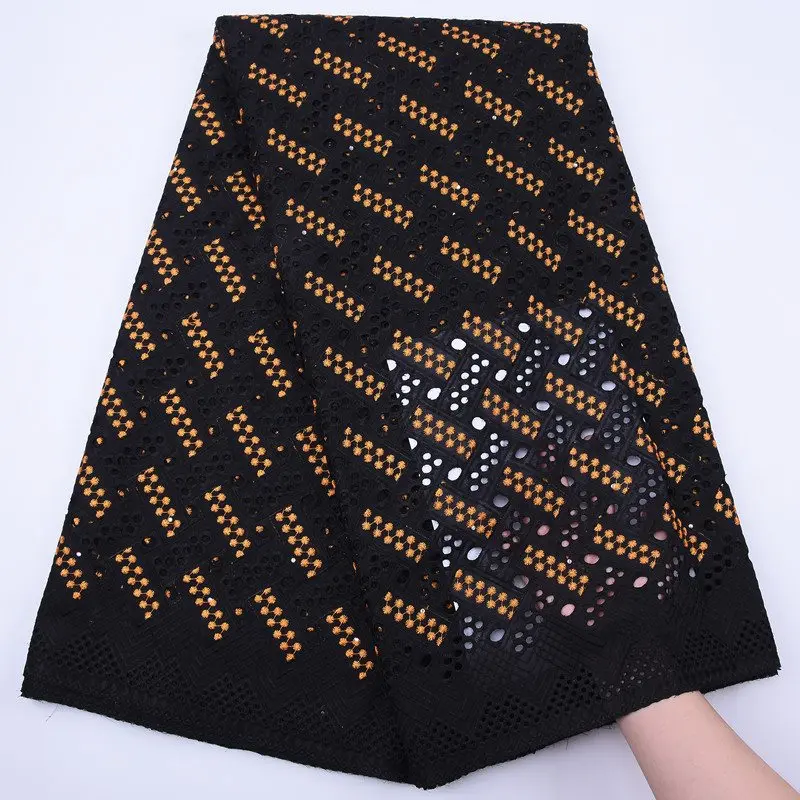 2020 черное хлопковое кружево Высококачественная африканская нигерийская сухая