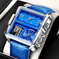 lige new creative square men watch top brand luxury waterproof wristwatch men quartz analog military digital watch reloj hombre