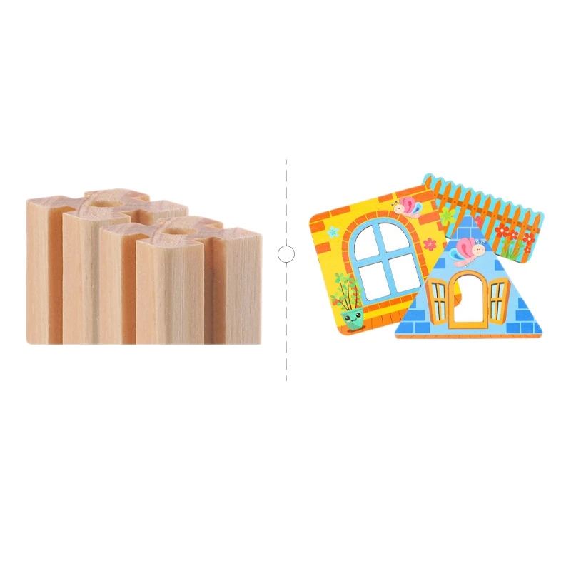 

268Pcs Miniature DIY Dollhouse with Doll Wooden House Colorful Building Blocks Model Puzzle Children Toys