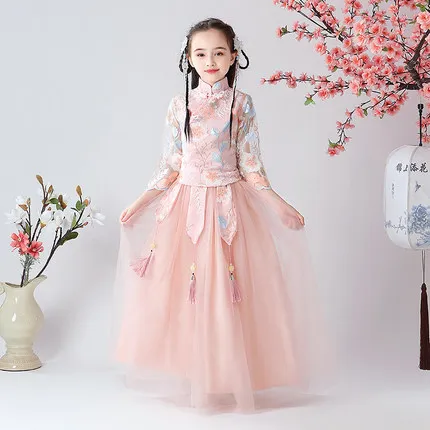 2021 Children's Embroidery Design Hanfu Costumes Chinese Traditional Dynasty Ancient Dress Fairy Dance Costume For Gift ZL05