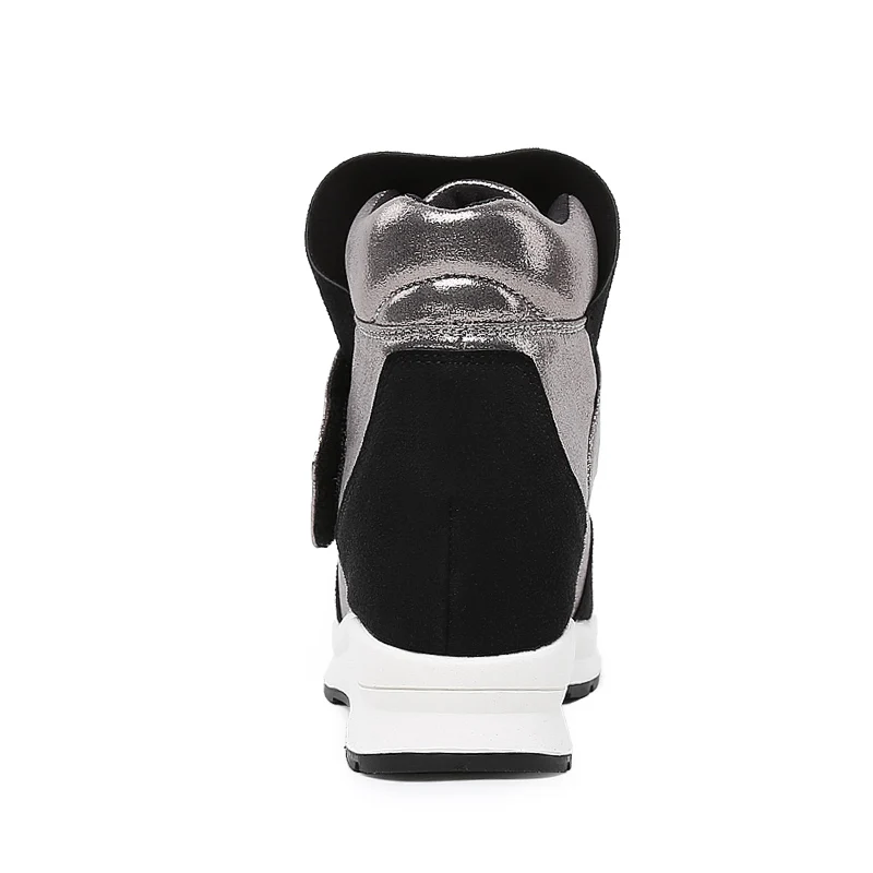 Для женщин обувь с подошвой из вулканизированной резины клиновидные кроссовки