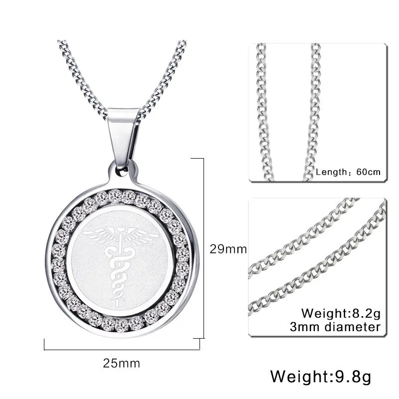 EyeYoYo монета медаль Zircon медицинский ожерелье с подвеской со знаком волшебная