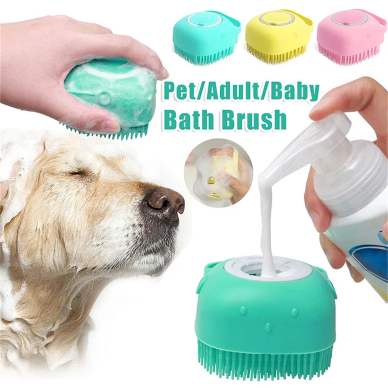 

Pet Massage Brush Grooming Silicone Dog Bath Pets Accessories With Soap And Shampoo Scrubbing Artifact Bubbles For Dogs Cats