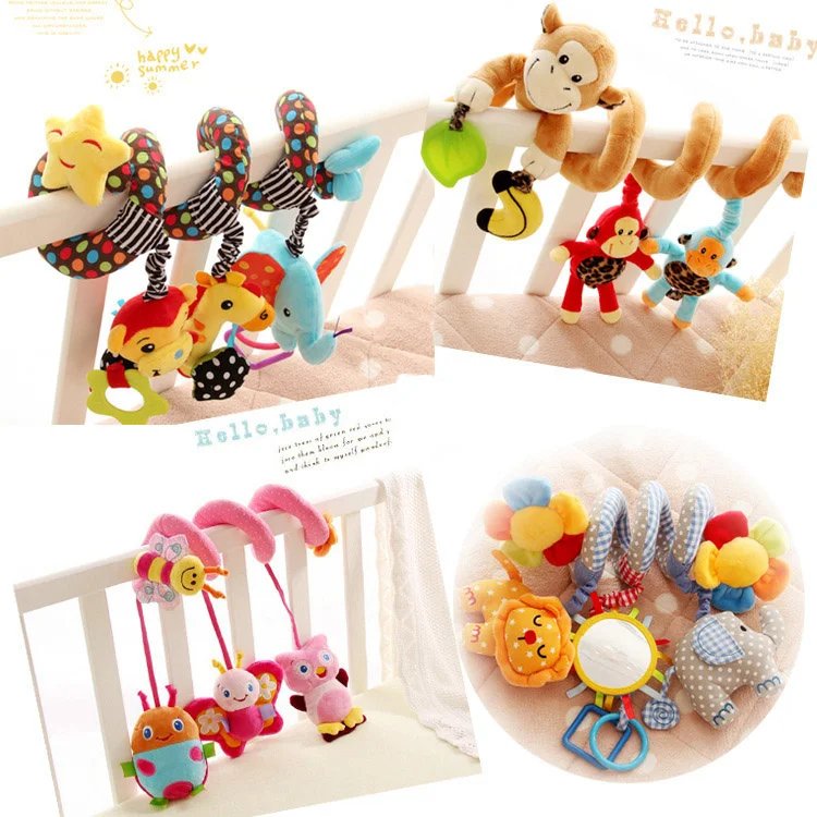 

Newborn Baby Toys 0-12 Months Stuffed Stroller Toys Animal Crib Pram Bed Hanging Educational Infant Rattle Juguete