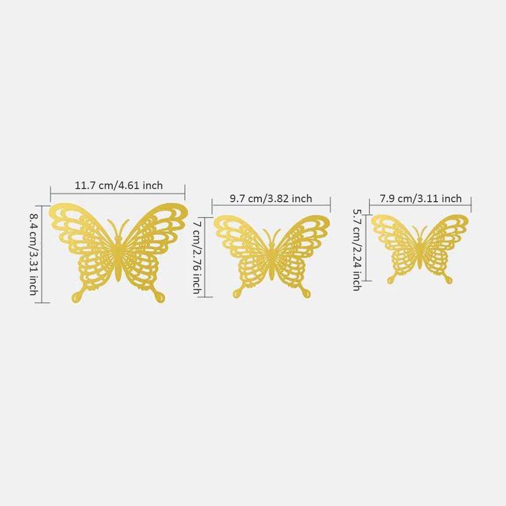 

36PCS/Set 3D Hollow Butterfly Wall Sticker Hollow Stereo Insect DIY Kids Rooms Home Decor Fridge stickers for Party Wedding