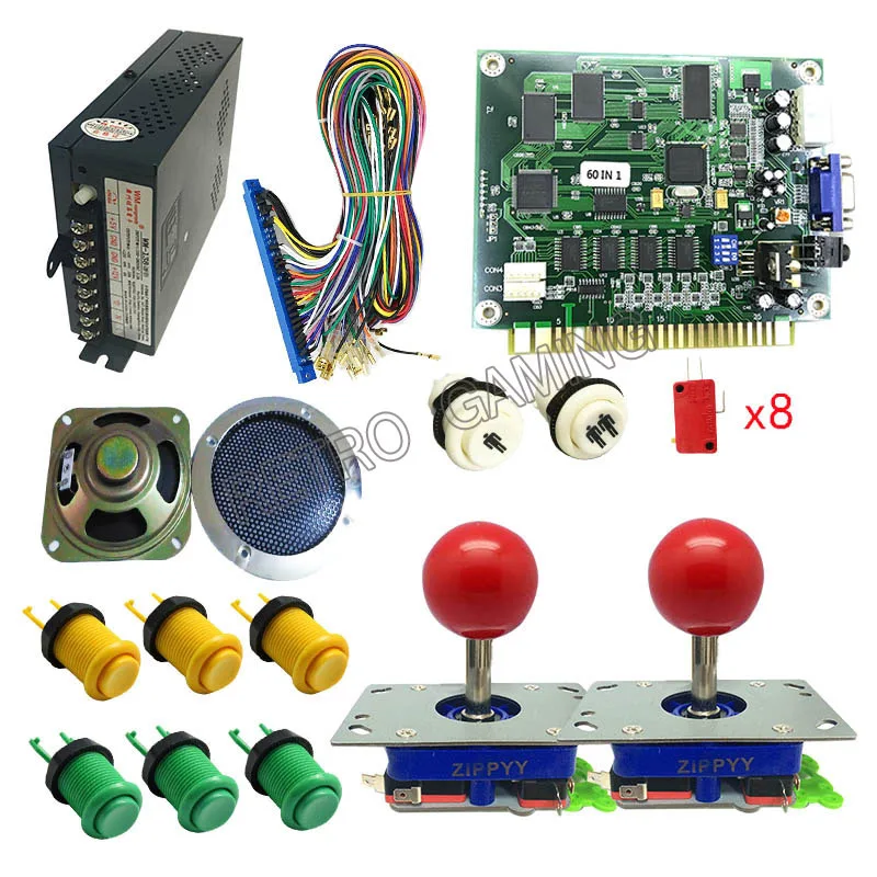 2 игрока DIY классическая JAMMA 60 в 1 игровой аркадный набор с блоком питания